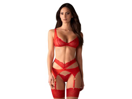 3DÍLNÁ SADA CUPIDE DESIR (Velikost 2XL/3XL, Barva czerwony)