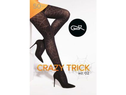 CRAZY TRICK PUNČOCHÁČE W.02 50 DEN (Velikost 2, Barva černá)