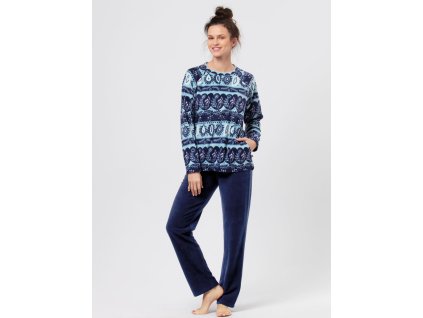 DÁMSKÉ PYŽAMO LHS 894 DR (Velikost M, Barva modrý)