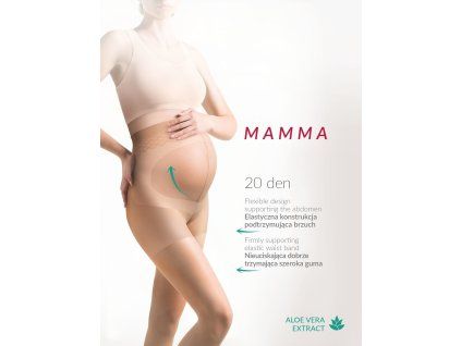 MAMMA PUNČOCHÁČE 20 DEN R.5 (Velikost 5, Barva černá)