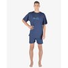 79154P Pyžamo krátké pánské (Barva Lékořice-Dunaj, Velikost L)