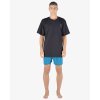 79148P Pyžamo krátké pánské (Barva Černá-Petrolejová, Velikost L)