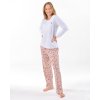 19167P Pyžamo dlouhé dámské (Barva Lichi-Tělová, Velikost L)