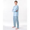 79189P Pyžamo dlouhé pánské (Barva Pomnenková-Bílá, Velikost L)