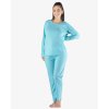 19153P Pyžamo dlouhé dámské (Barva Lékořice-Aqua, Velikost L)