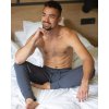 79161P Kalhoty dlouhé pyžamové pánské (Barva Tm. šedá, Velikost L)