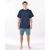 79198P Pyžamo krátké pánské (Barva Lékořice-Měsíc, Velikost L)