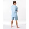 79188P Pyžamo krátké pánské (Barva Pomnenková-Bílá, Velikost L)