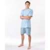 79188P Pyžamo krátké pánské (Barva Pomnenková-Bílá, Velikost L)
