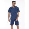 PÁNSKÉ PYŽAMO VORIOUS 338/48 KR (Velikost M, Barva tm. modrá)