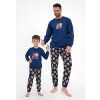 PÁNSKÉ PYŽAMO 115/290 TEDDY 2 DR (Velikost M, Barva tm. modrá)