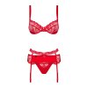 3DÍLNÁ SADA HEARTINA (Velikost S/M, Barva czerwony)