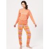 DÁMSKÉ PYŽAMO LNS 667 DR VÝPRODEJ (Velikost L, Barva pomerančová)