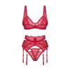 3DÍLNÁ SADA CUPIDE DESIR (Velikost 2XL/3XL, Barva czerwony)