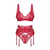 3DÍLNÁ SADA CUPIDE DESIR (Barva czerwony, Velikost 2XL/3XL)
