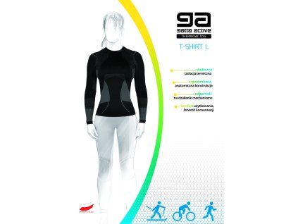 TRIČKO DÁMSKÉ THERMOACTIVE BASIC AMA (Velikost L, Barva černý/zelená)