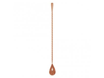 Nerezová barová lžička Cocktail Kingdom v měděném provedení s frapovací slzou 40 cm