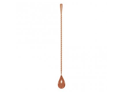 Nerezová barová lžička Cocktail Kingdom v měděném provedení s frapovací slzou 50 cm