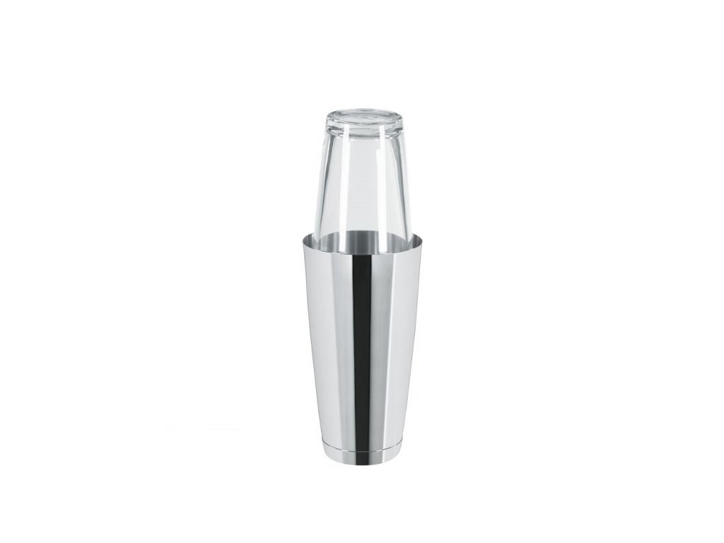 Boston shaker set obsahuje nerezový shaker 0,8l a míchací sklenici 0,44l.