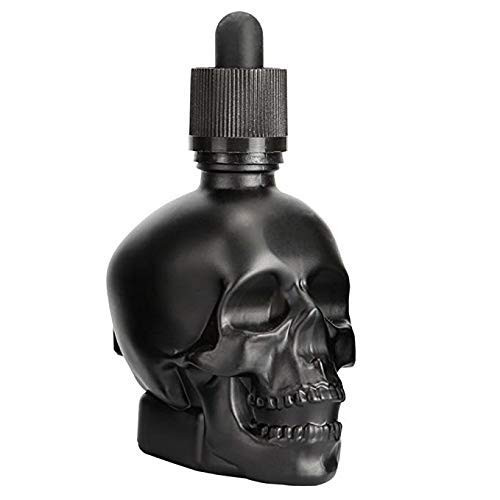 Černá lahvička na bitters ve tvaru lebky 30 ml