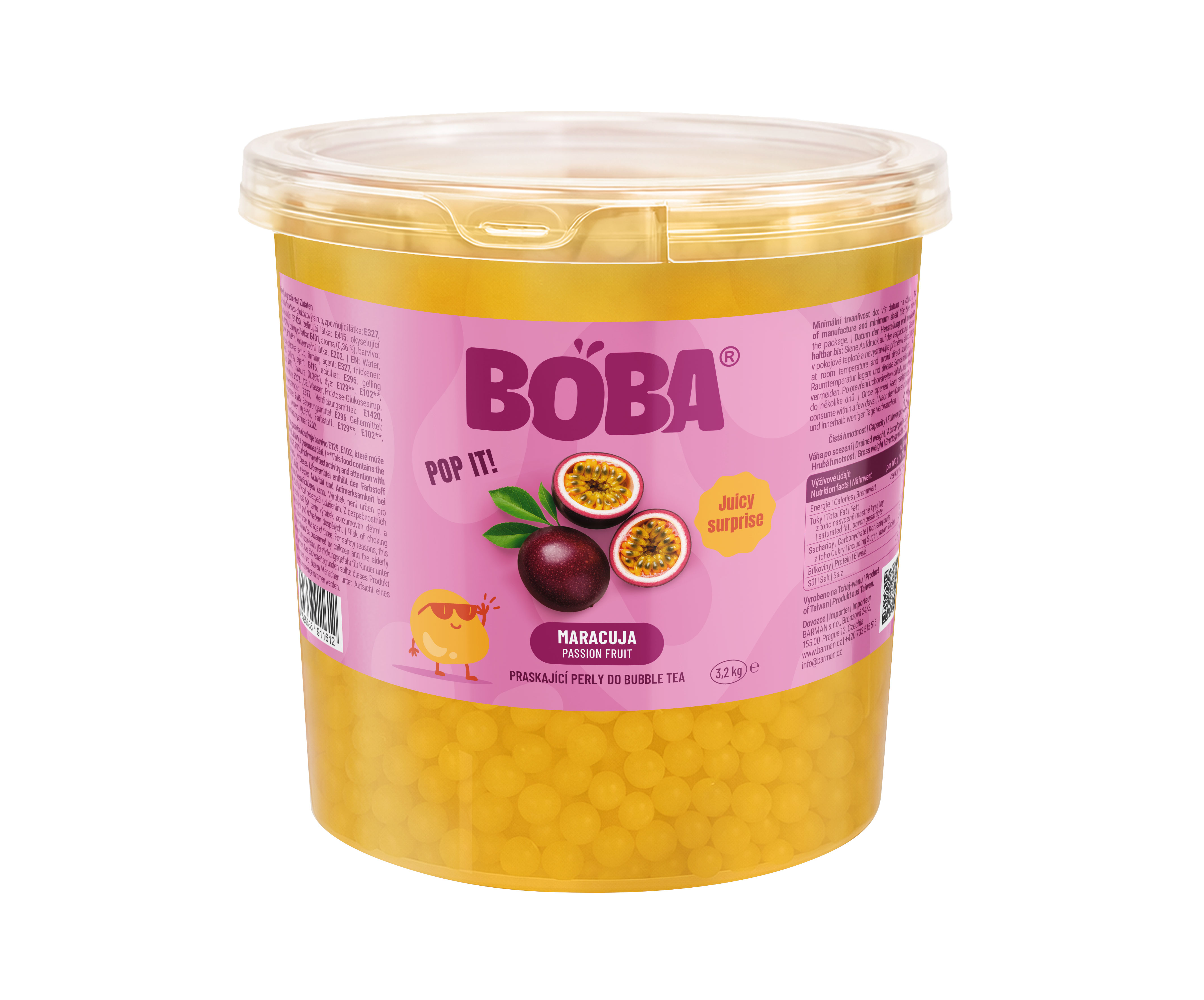 Boba Maracuja kuličky do Bubble Tea 3,2 Kg