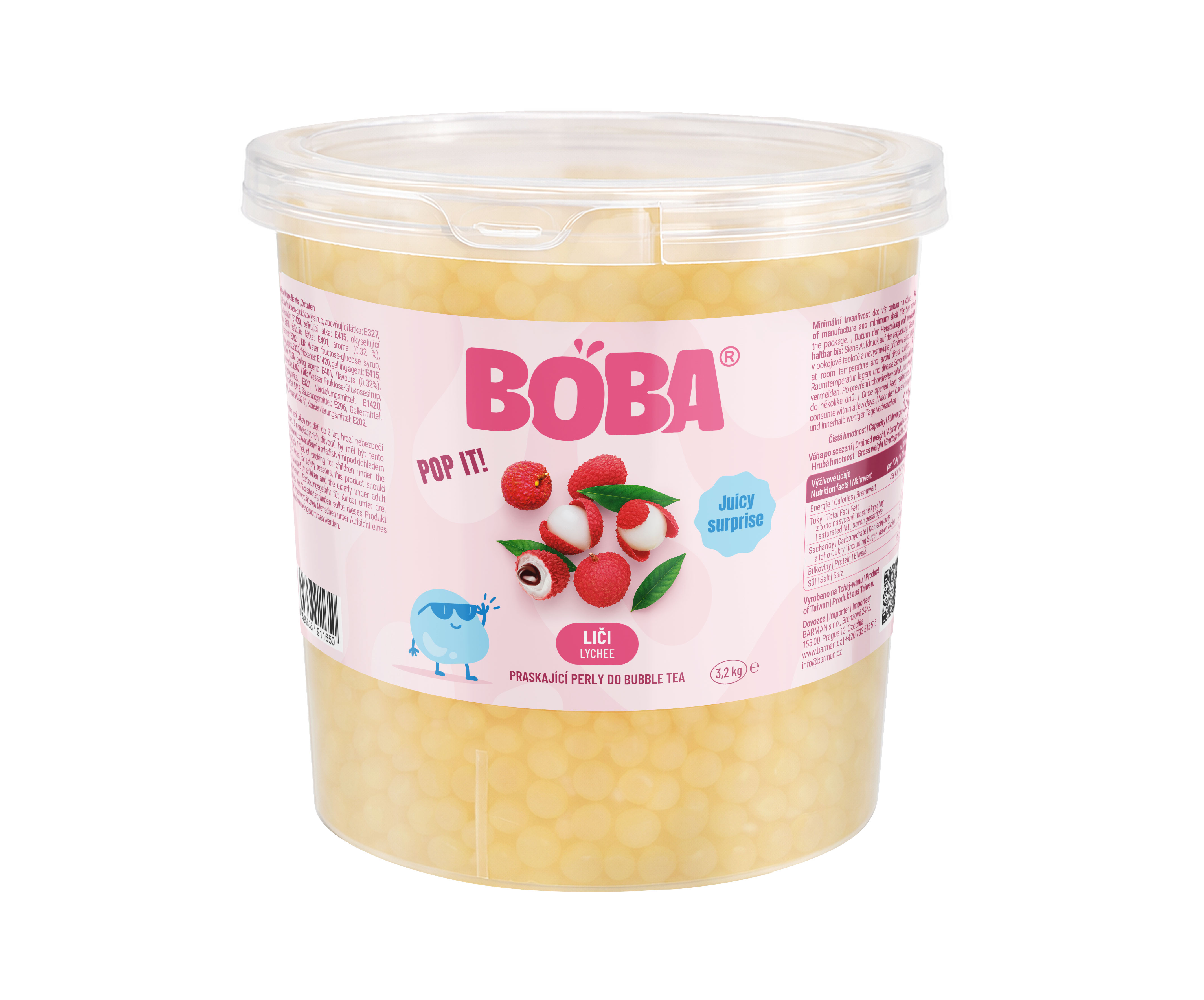 Boba Liči kuličky do Bubble Tea 3,2 Kg