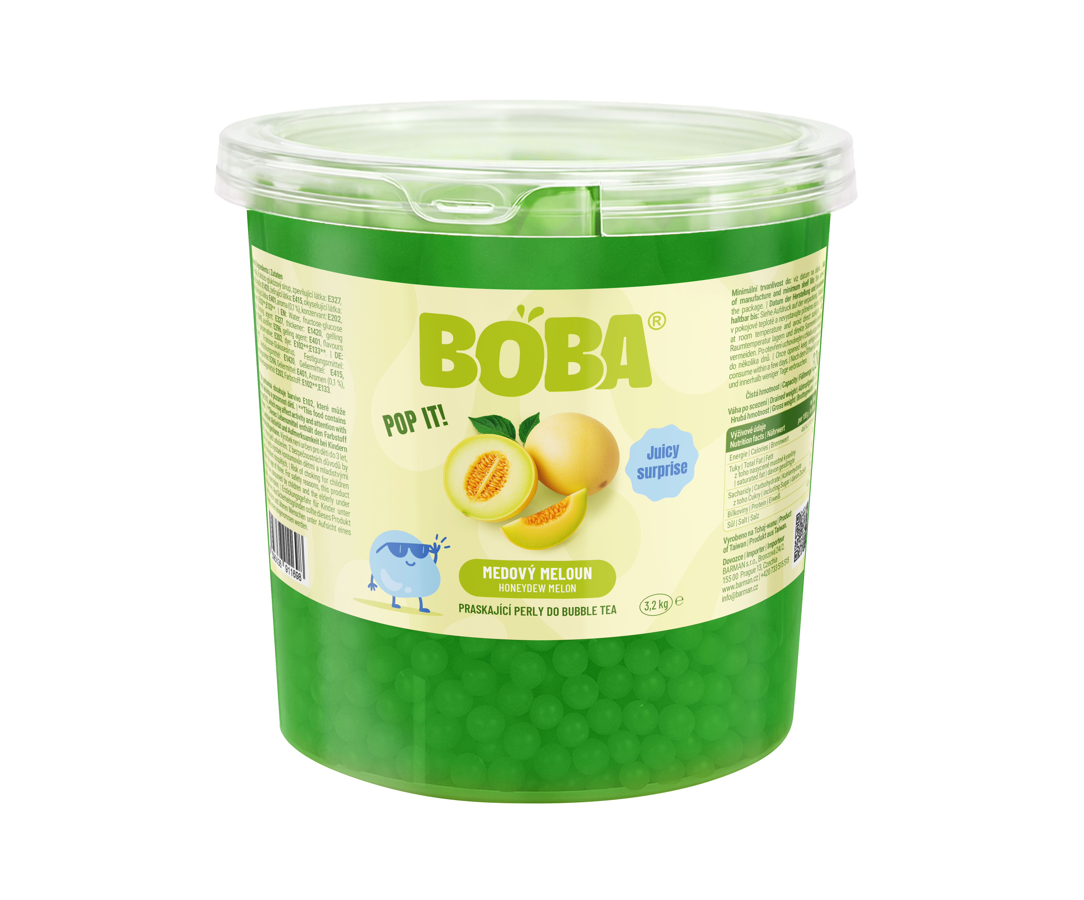 Boba Medový meloun kuličky do Bubble Tea 3,2 Kg
