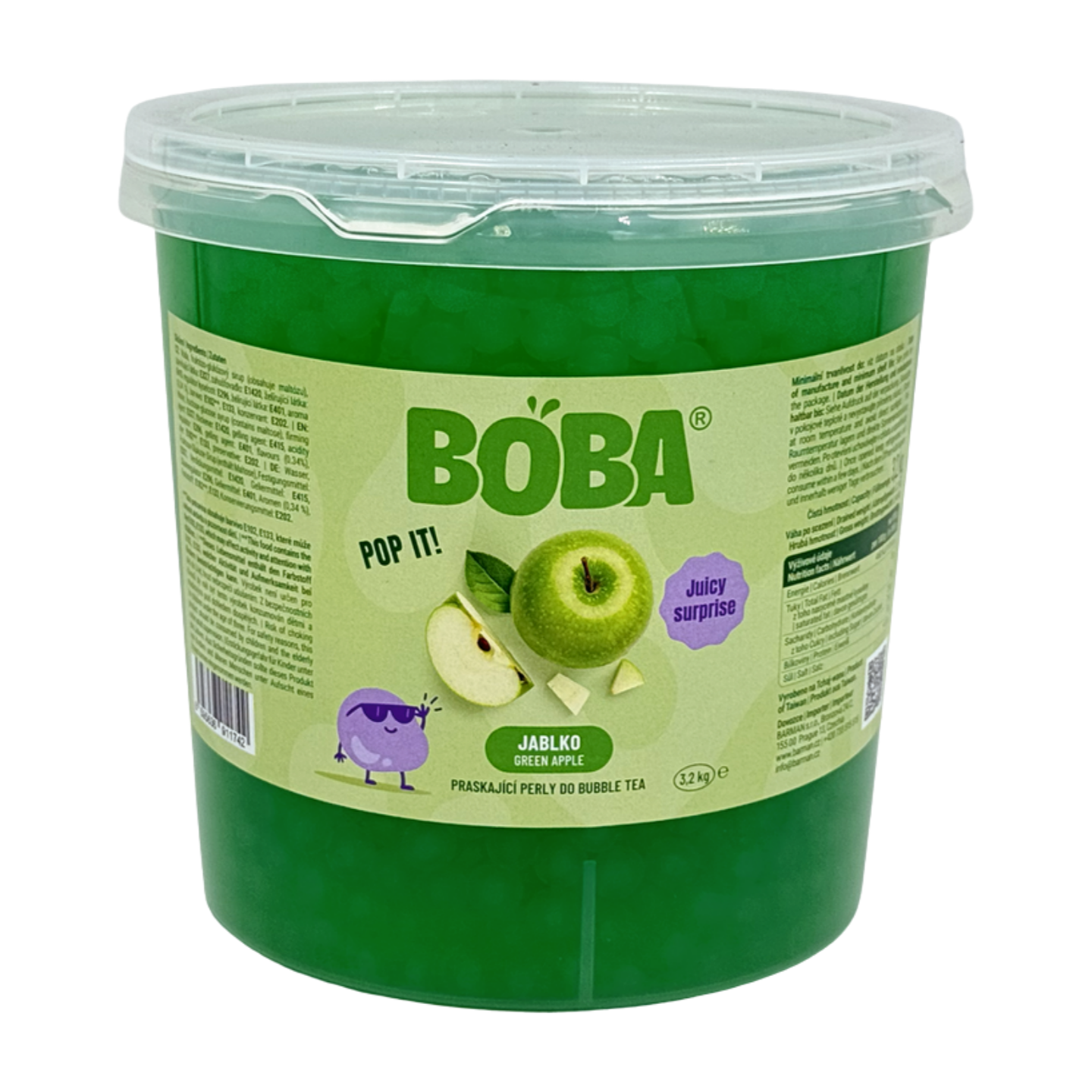 Boba Zelené jablko kuličky do Bubble Tea 3,2 Kg