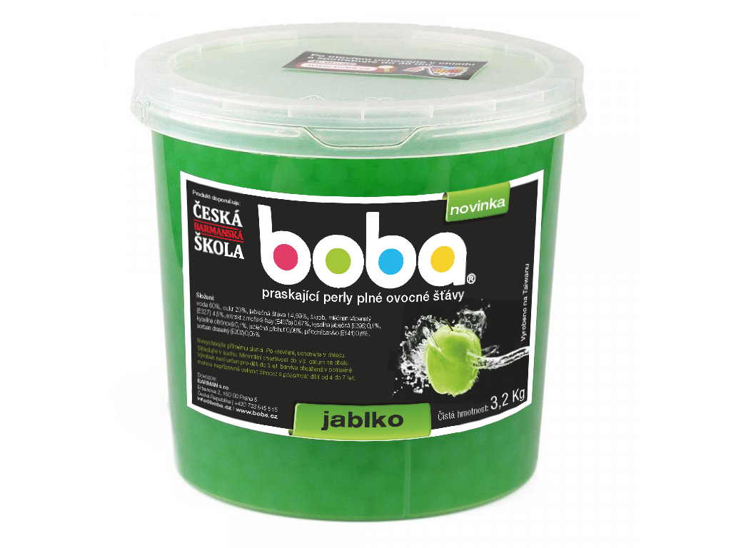 <p>Praskací kuličky do Bubble Tea plné ovocné šťávy s příchutí jablka. Balení 3,2 kg.</p>
