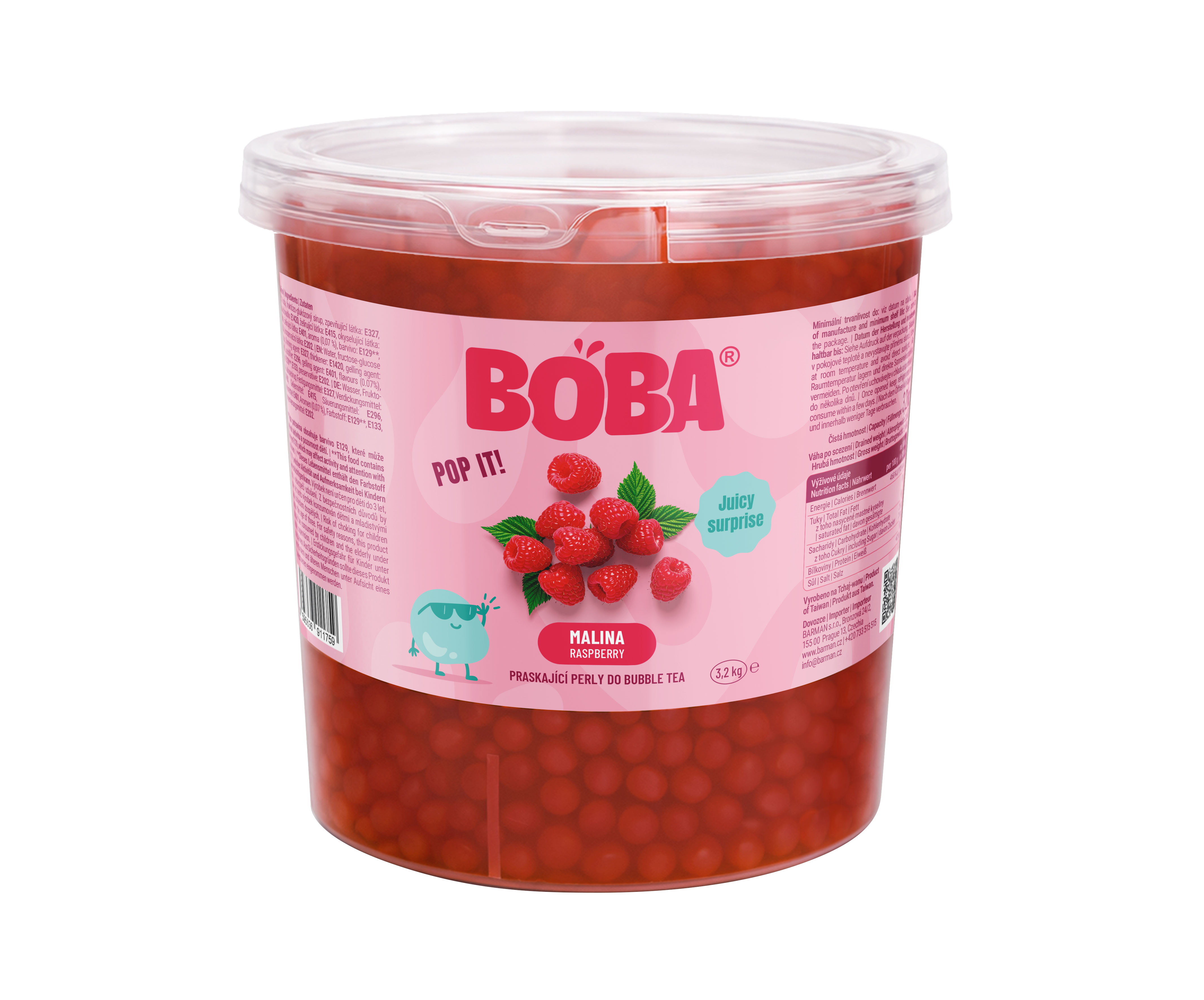 Boba Malina kuličky do Bubble Tea 3,2 Kg