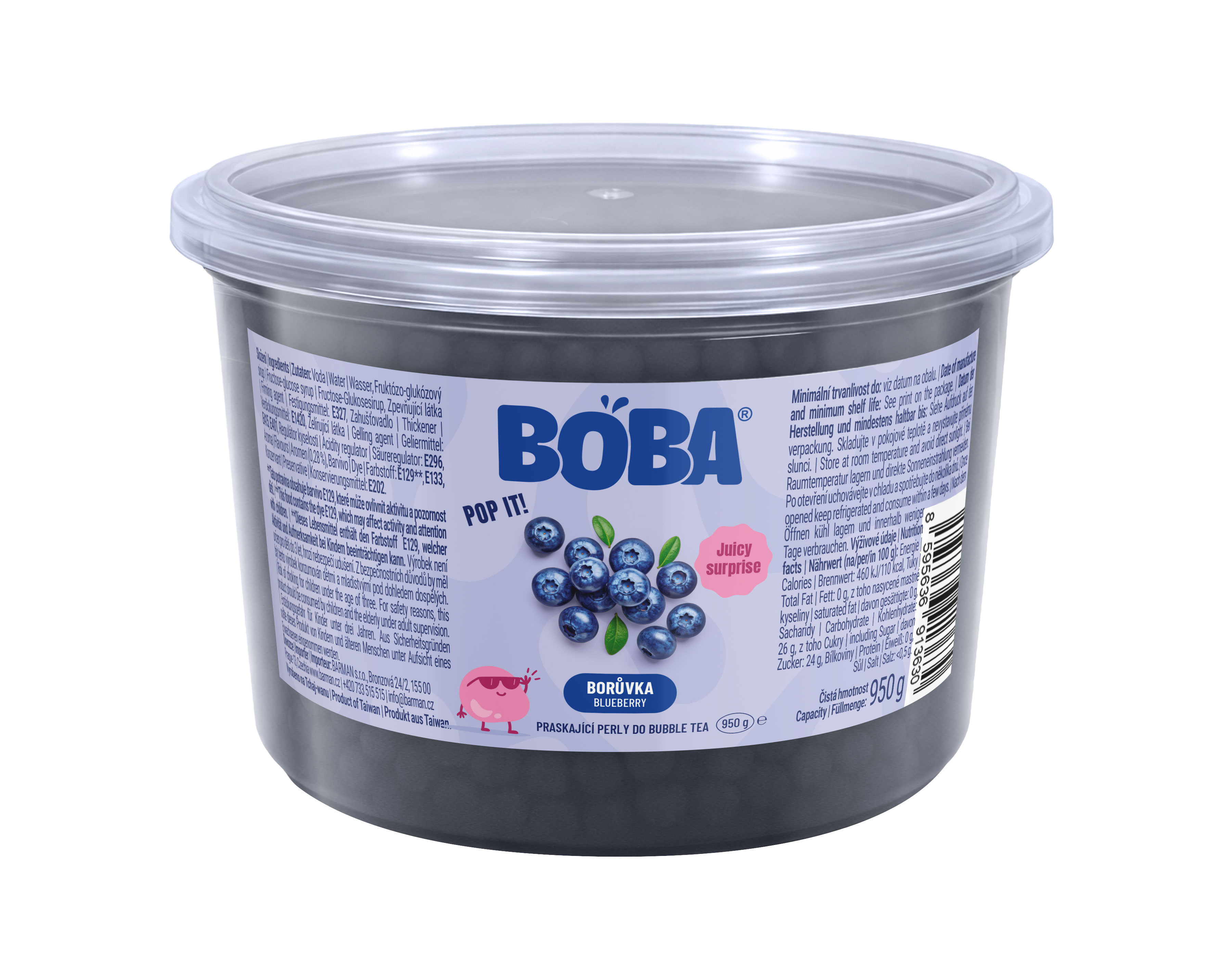 Boba Borůvka kuličky do Bubble Tea 950g