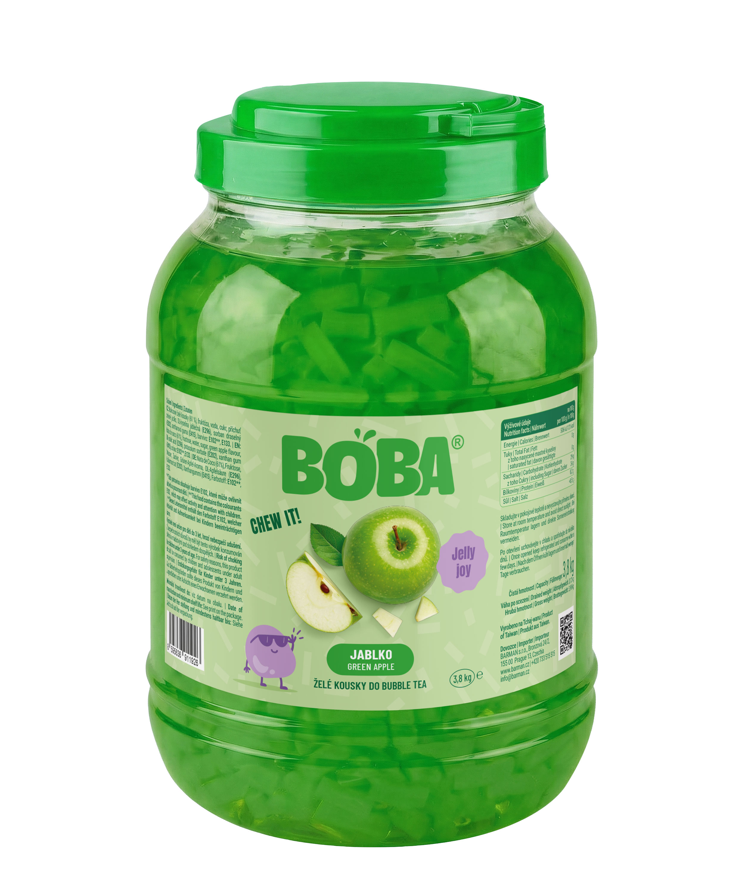 Boba Želé Zelené Jablko do Bubble Tea 3,8 Kg