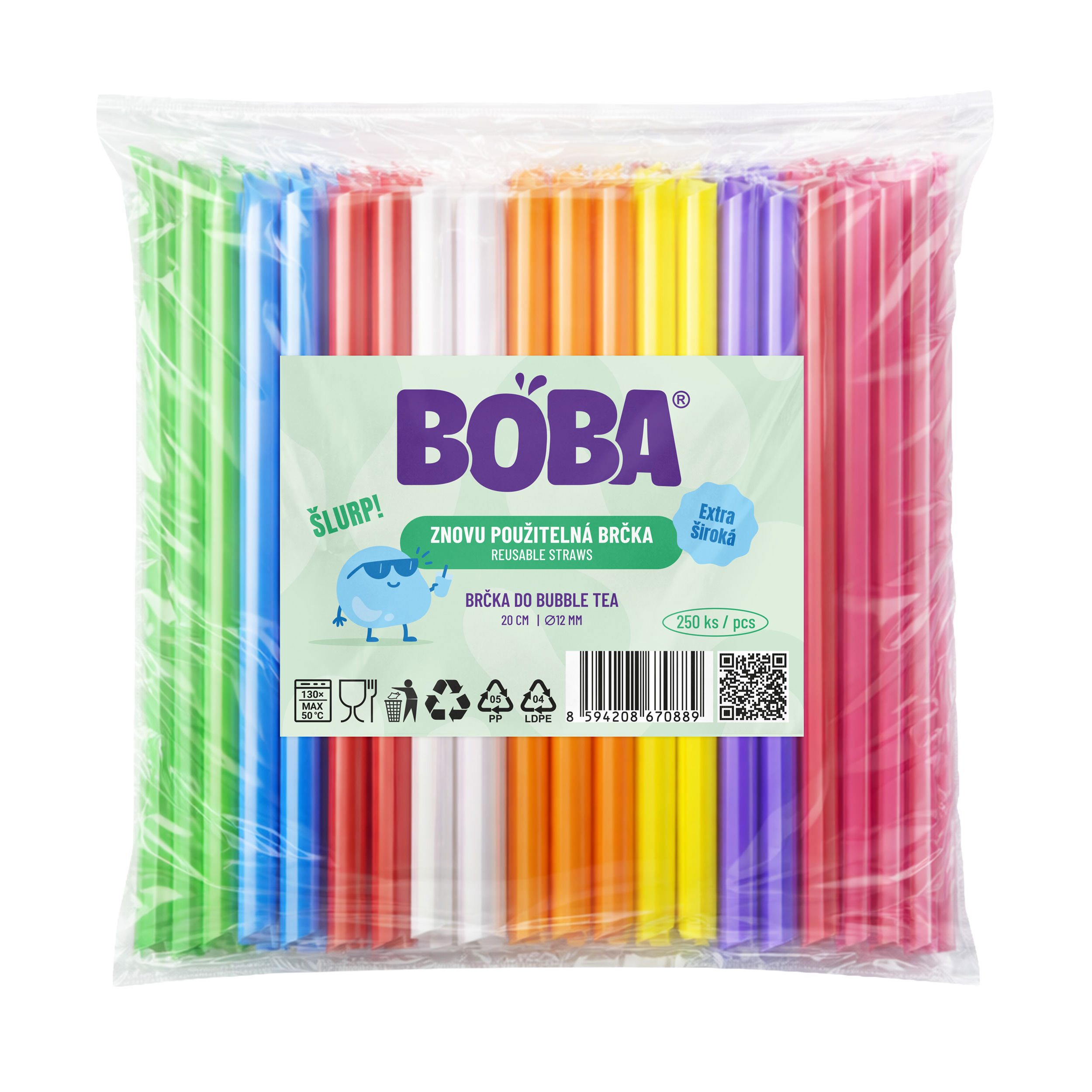 Boba Bubble Tea Jumbo brčka 250ks