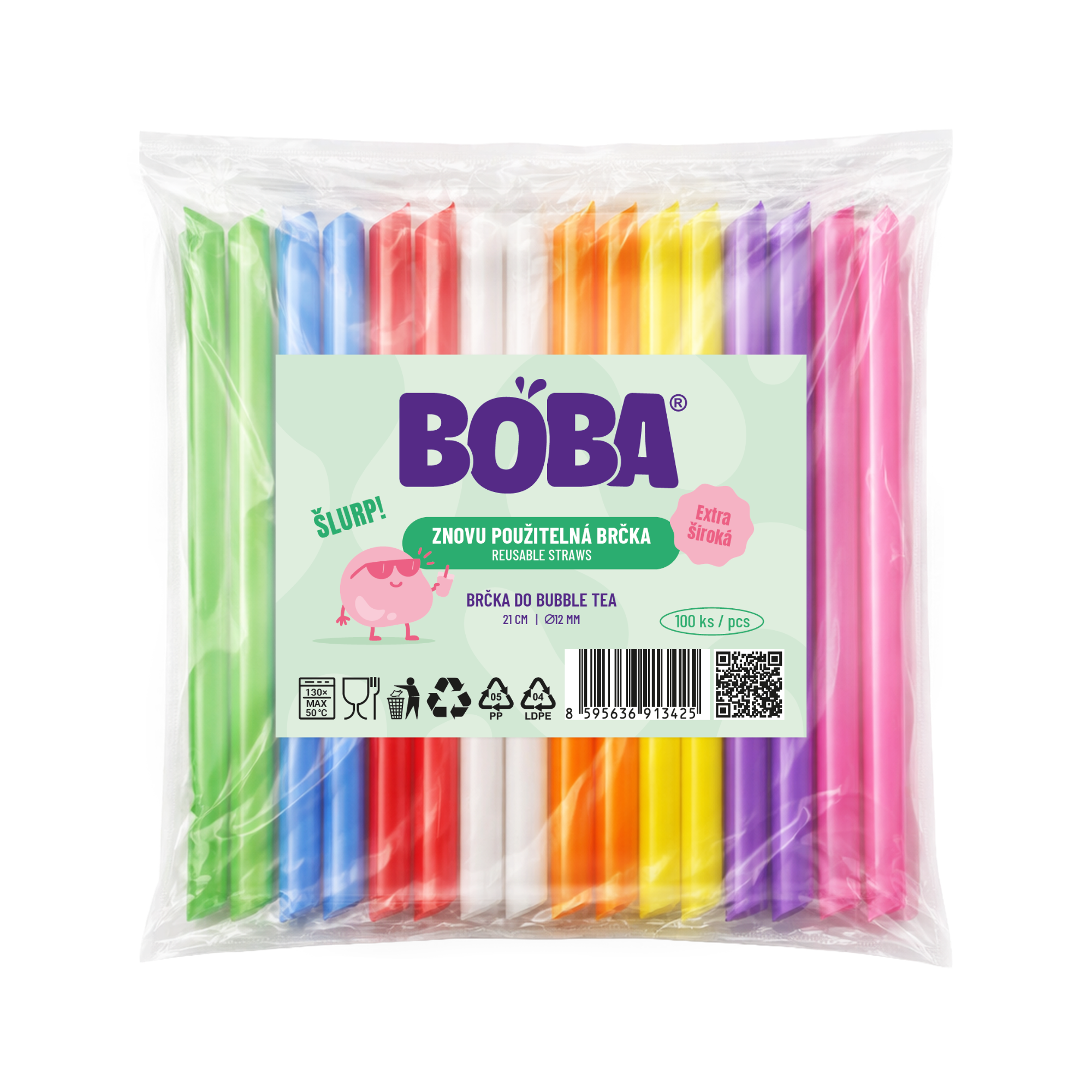 BOBA Bubble Tea Jumbo brčka 100 ks
