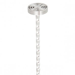 Míchací nerezová lžička Cocktail Kingdom ve stříbrném provedení se spirálou. Zakončena muddlerem. Délka 30 cm.