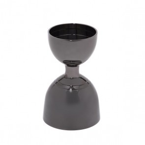 Leopold Jigger v černém provedení Cocktail Kingdom s ozdobným lemem