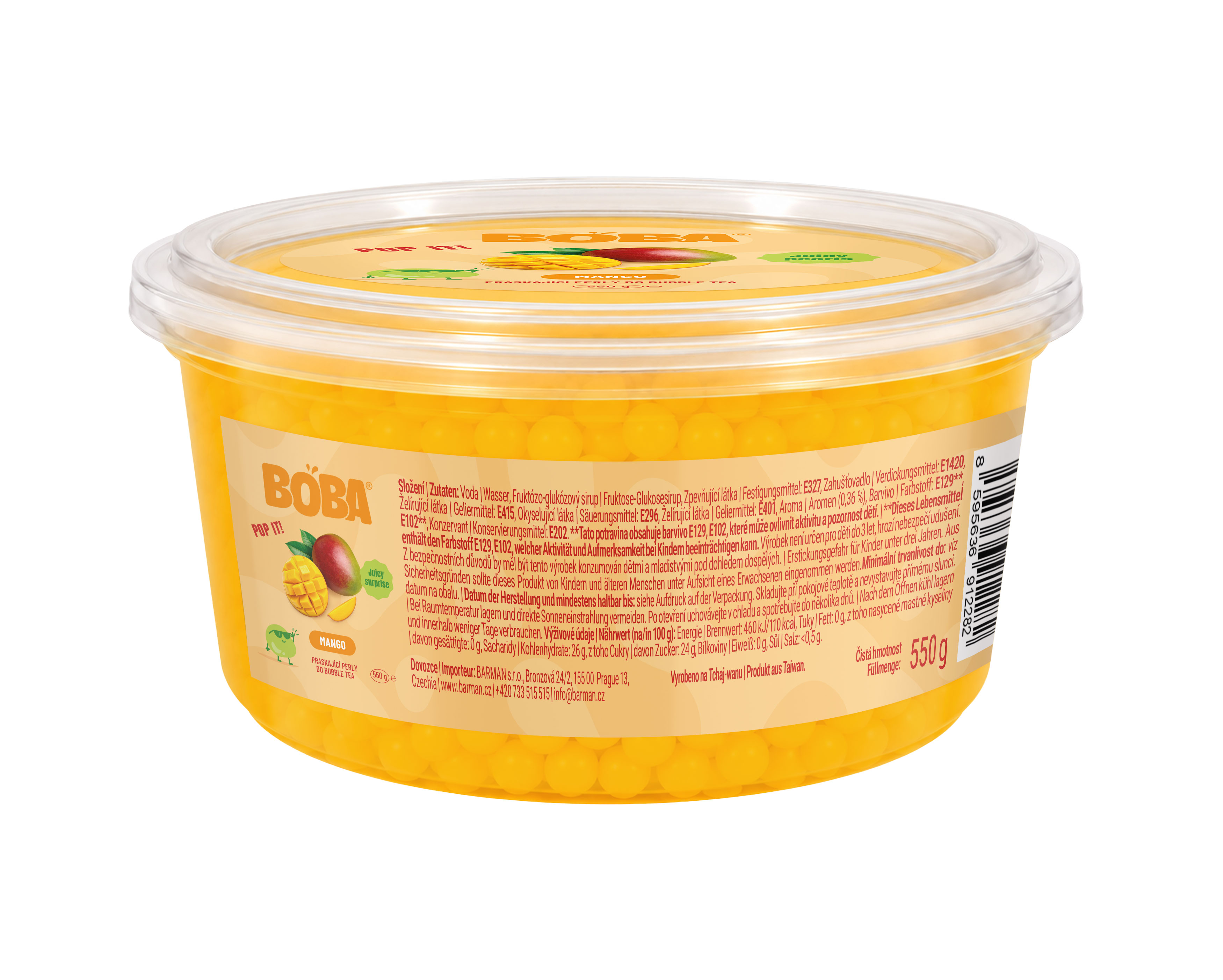 Broskev kuličky do Bubble Tea 550g