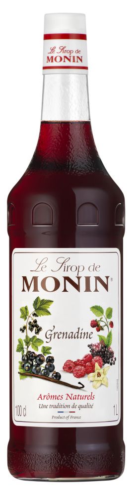 Grenadine od francouzské značky Monin je sirup s příchutí červeného rybízu s lehkým tónem vanilky, který můžete využít na přípravu koktejlů, jako Tequila Sunrise, Sex on the Beach, ale i spousty dalších. Jedná se o nejpoužívanější a nejvšestrannější příchuť, chcete-li sladidlo v barmanství a jakkoli to zní neuvěřitelně, nemá vůbec nic společného se sirupem z granátových jablek.
Grenadina je součástí celé řady receptur. Propůjčuje jim hezkou červenou barvu a sladkou, i když lehce trpkou chuť, která je velmi oblíbená mezi dospělými i dětmi.
Objem: 1l