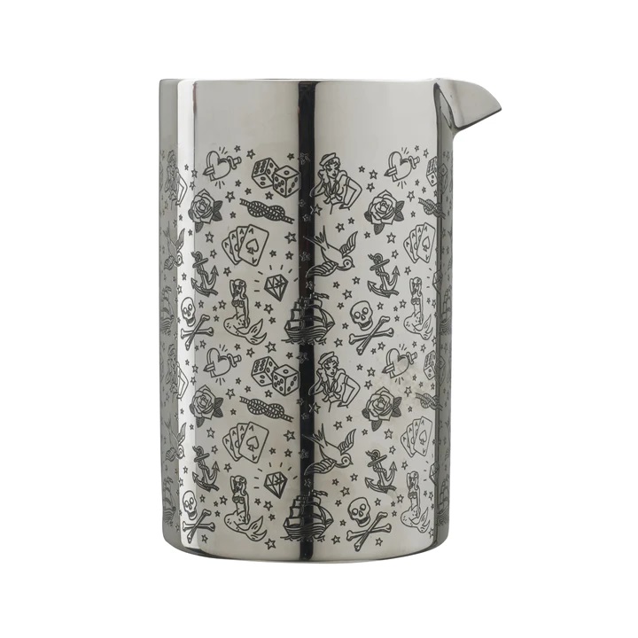 Tattoo míchací sklenice z nerezu s dvojitou stěnou  700ml Urban Bar