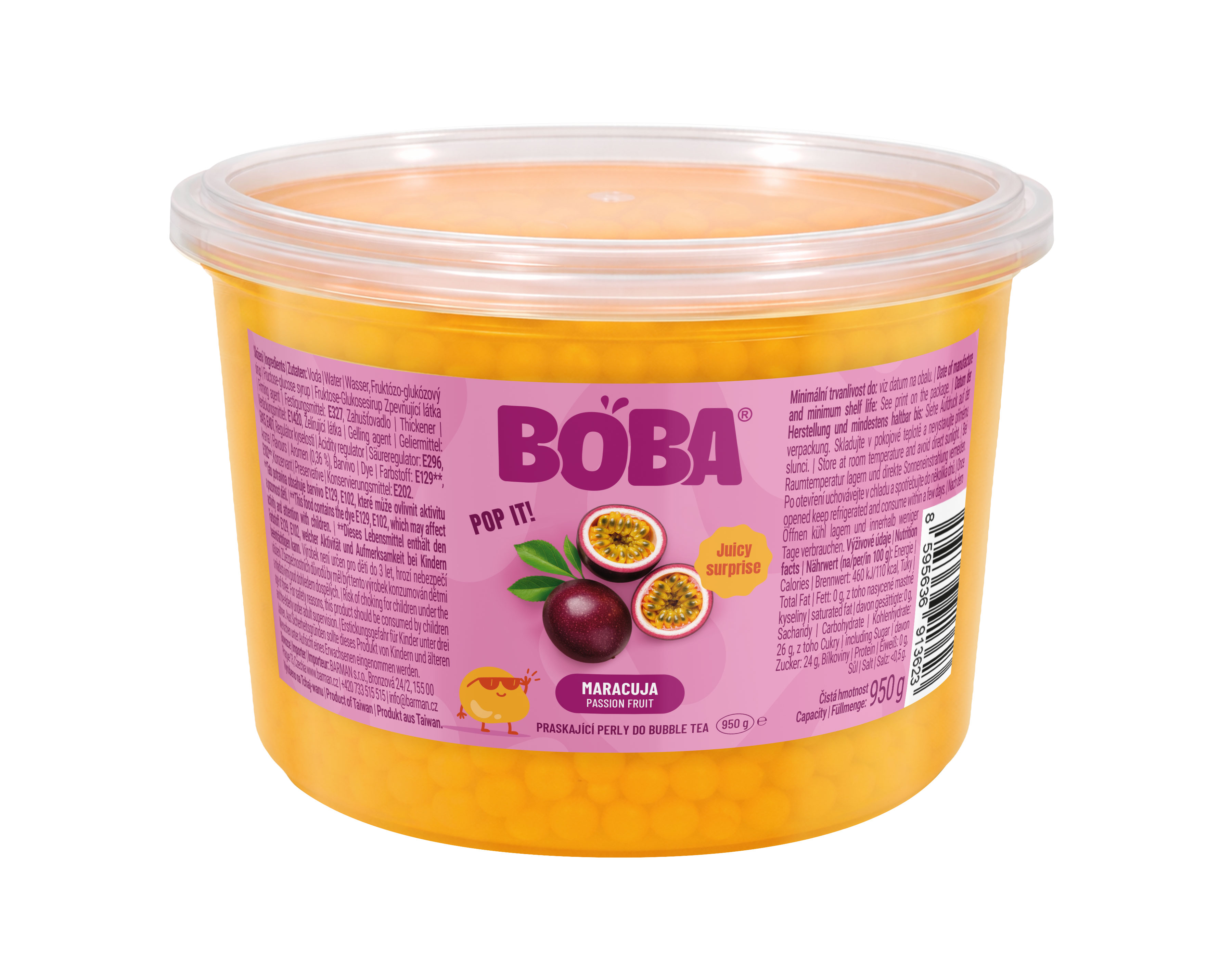 Boba Maracuja kuličky do Bubble Tea 950g