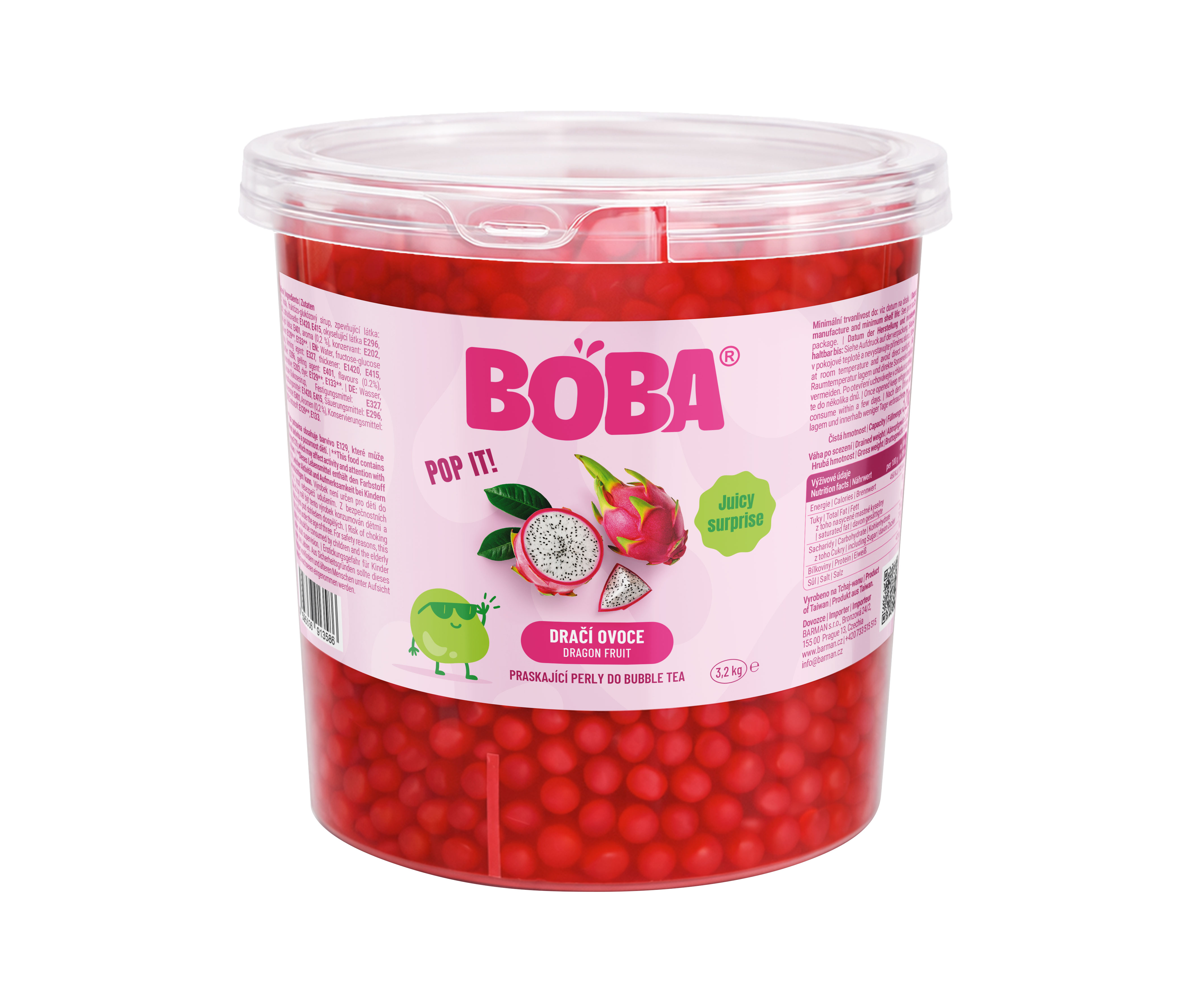 Boba Dračí ovoce kuličky do Bubble Tea 3,2 Kg