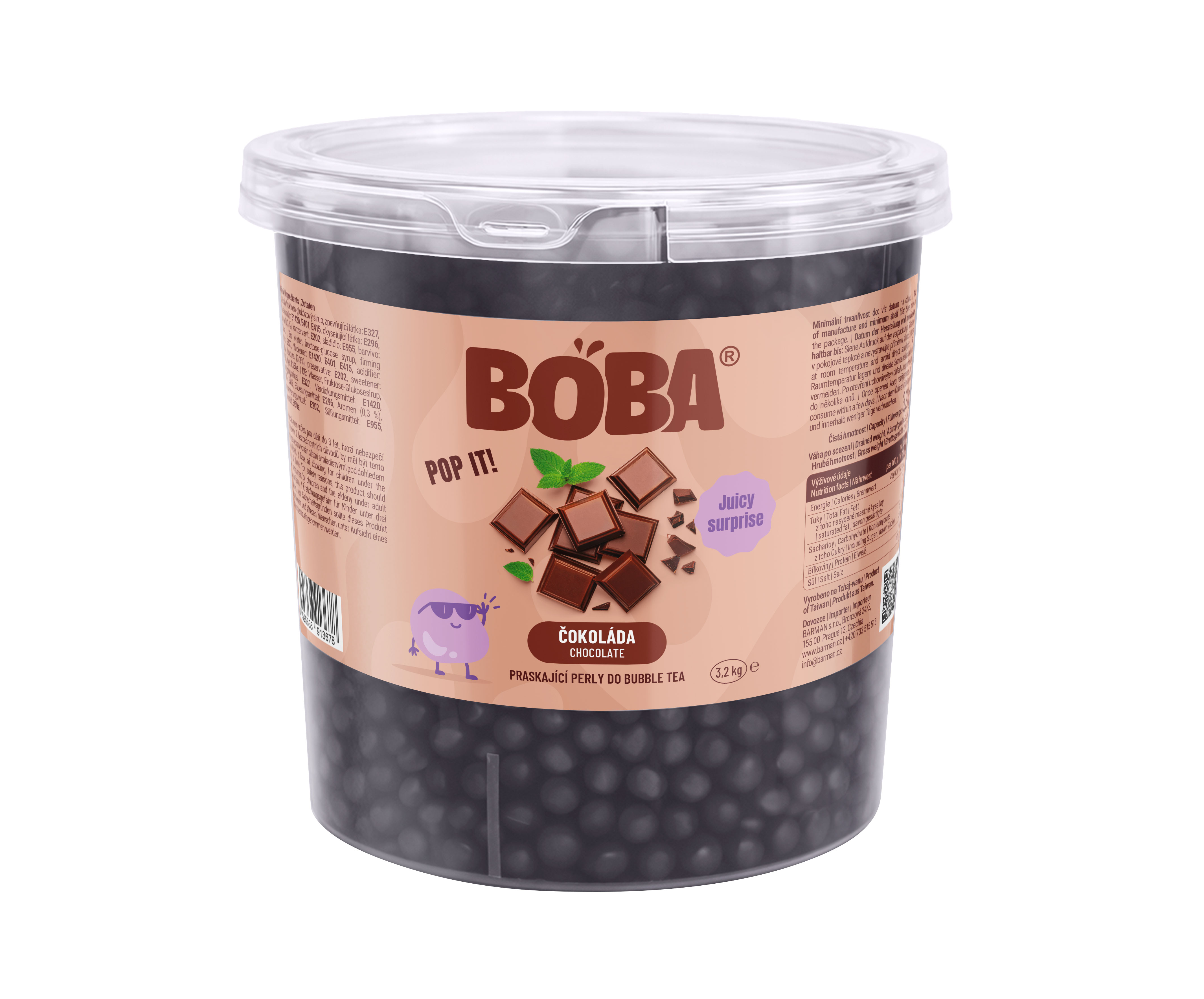 Boba Čokoláda kuličky do Bubble Tea 3,2 Kg