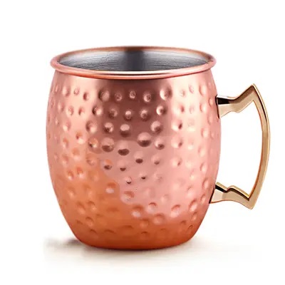 Moscow Mule hrnek v měděné barvě se zlatým uchem 550ml