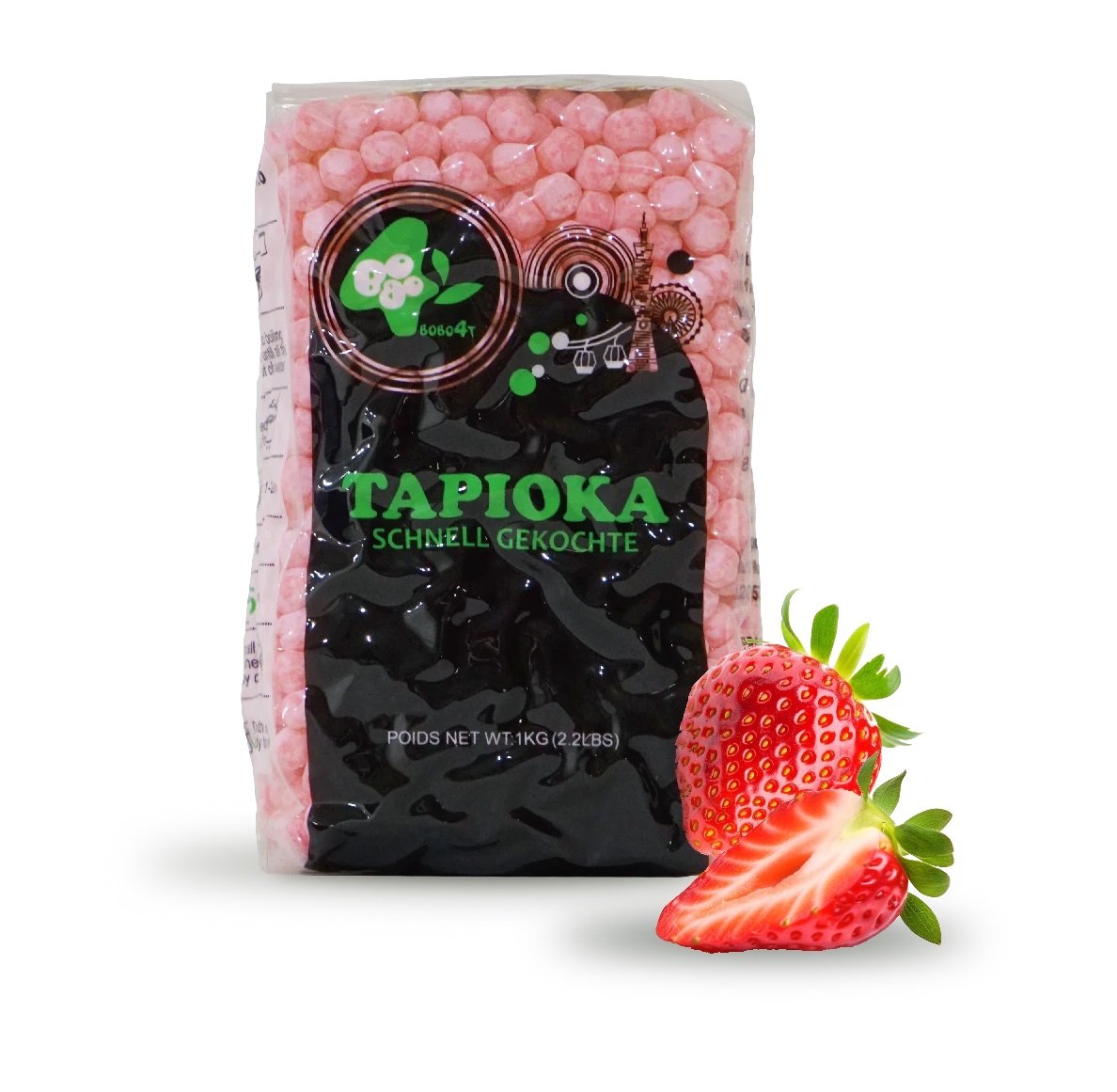 Rychlovarné Tapiokové perly do Bubble Tea s příchutí Jahoda. Balení 1,0 kg.
<strong>Blesková Příprava:</strong> Zatímco tradiční tapiokové perly vyžadují dlouhé vaření, naše unikátní rychlovarmé perly jsou připraveny během<strong> pouhých 5 minut!</strong> Už žádné dlouhé čekání!
 <strong>Autentická Chuť:</strong> Kdo by odolal sladké a svěží chuti jahod? Naše perly jsou naplněny jemnou jahodovou esencí, která uspokojí vaše chuťové buňky a přinese vám letní radost kdykoliv během roku.
<strong>Prémiová Kvalita:</strong> Naše perly jsou vyrobeny z těch nejkvalitnějších surovin, které zaručují nejen jejich skvělou chuť, ale i dokonalou konzistenci - jemné, žvýkavé a vždy perfektní.
<strong>Jednoduché Použití:</strong> I když jste v kuchyni nováček, s našimi perlami zvládnete přípravu jako profesionál. Stačí perly povařit, promíchat s vaším oblíbeným čajem a užít si výsledek.
 