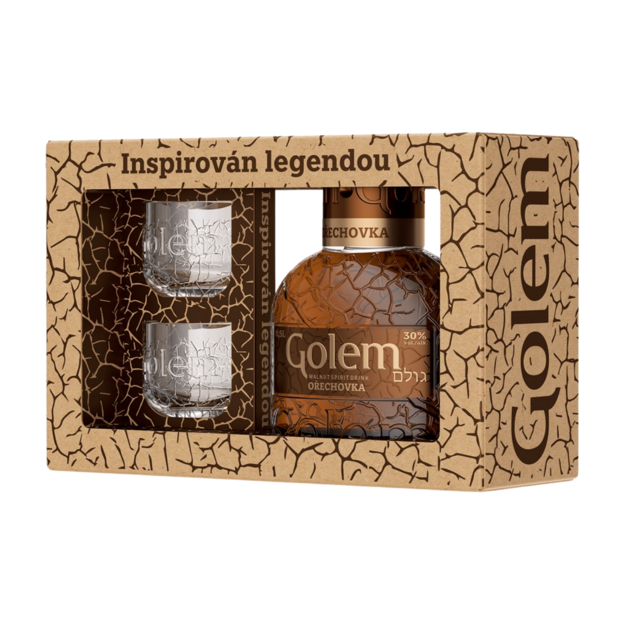 Golem Ořechovka 30% – dárkové balení se dvěma skleničkami 0,5l