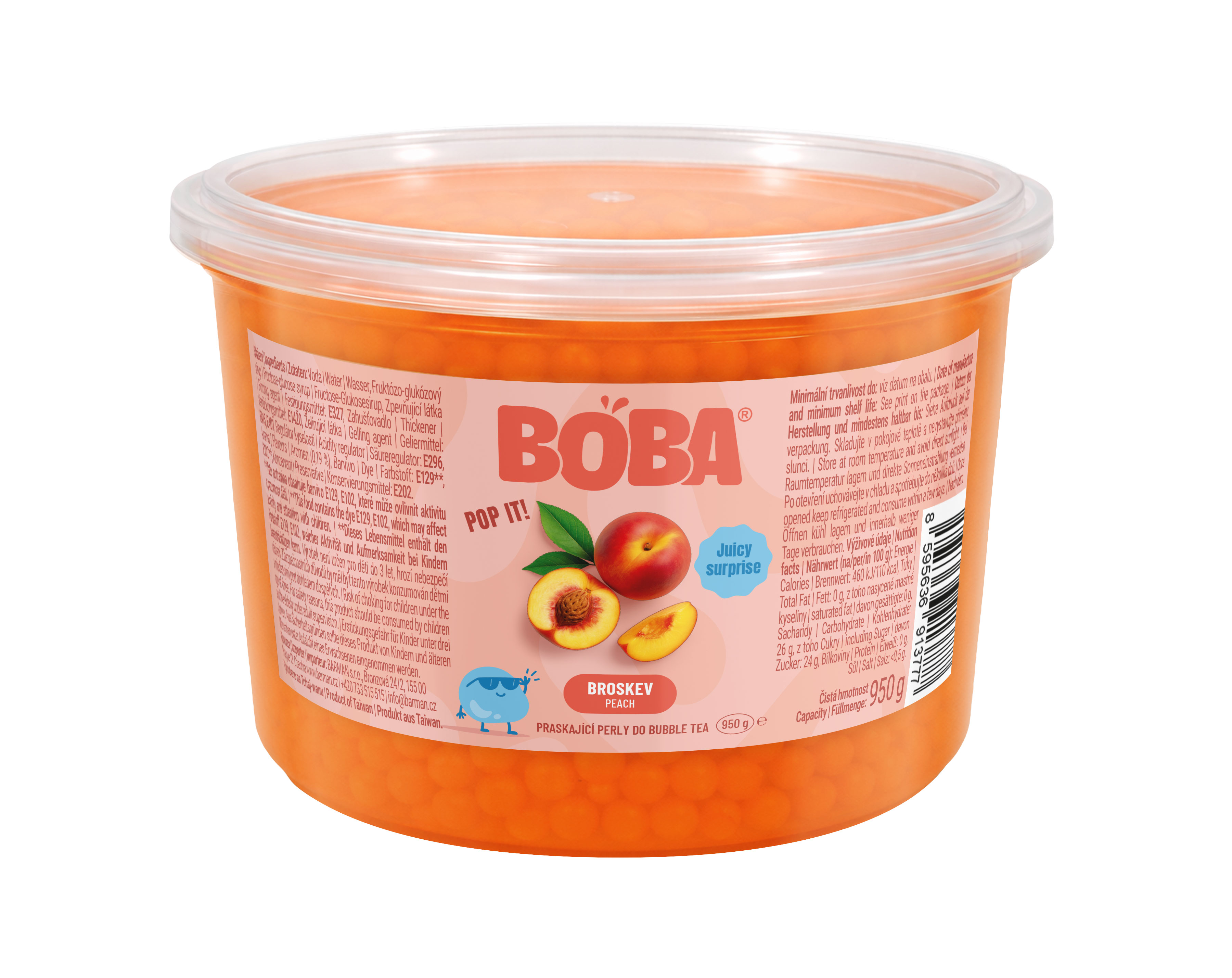 Boba Broskev kuličky do Bubble Tea 950g