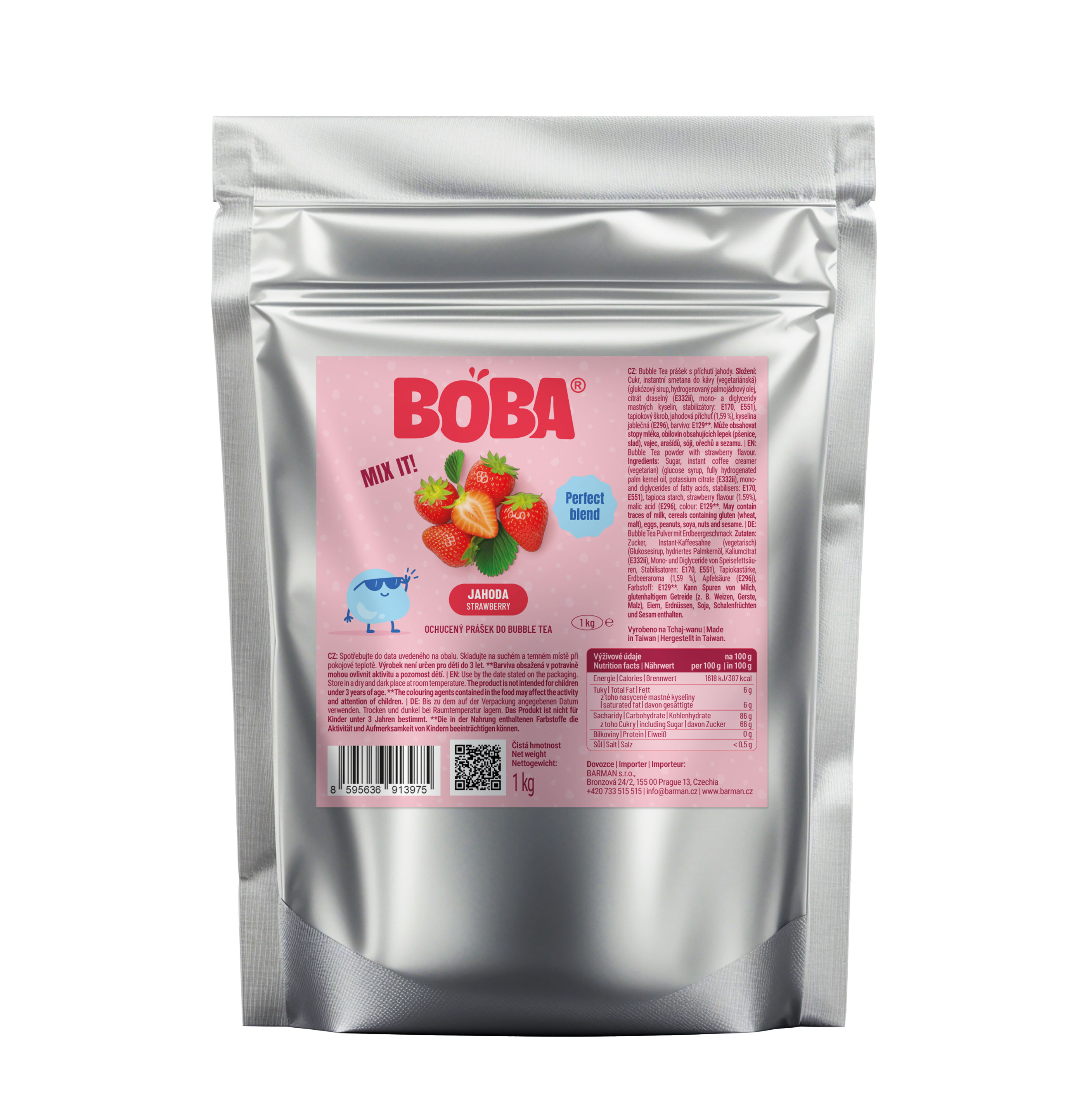 Jahodový prášek do Bubble Tea 1kg