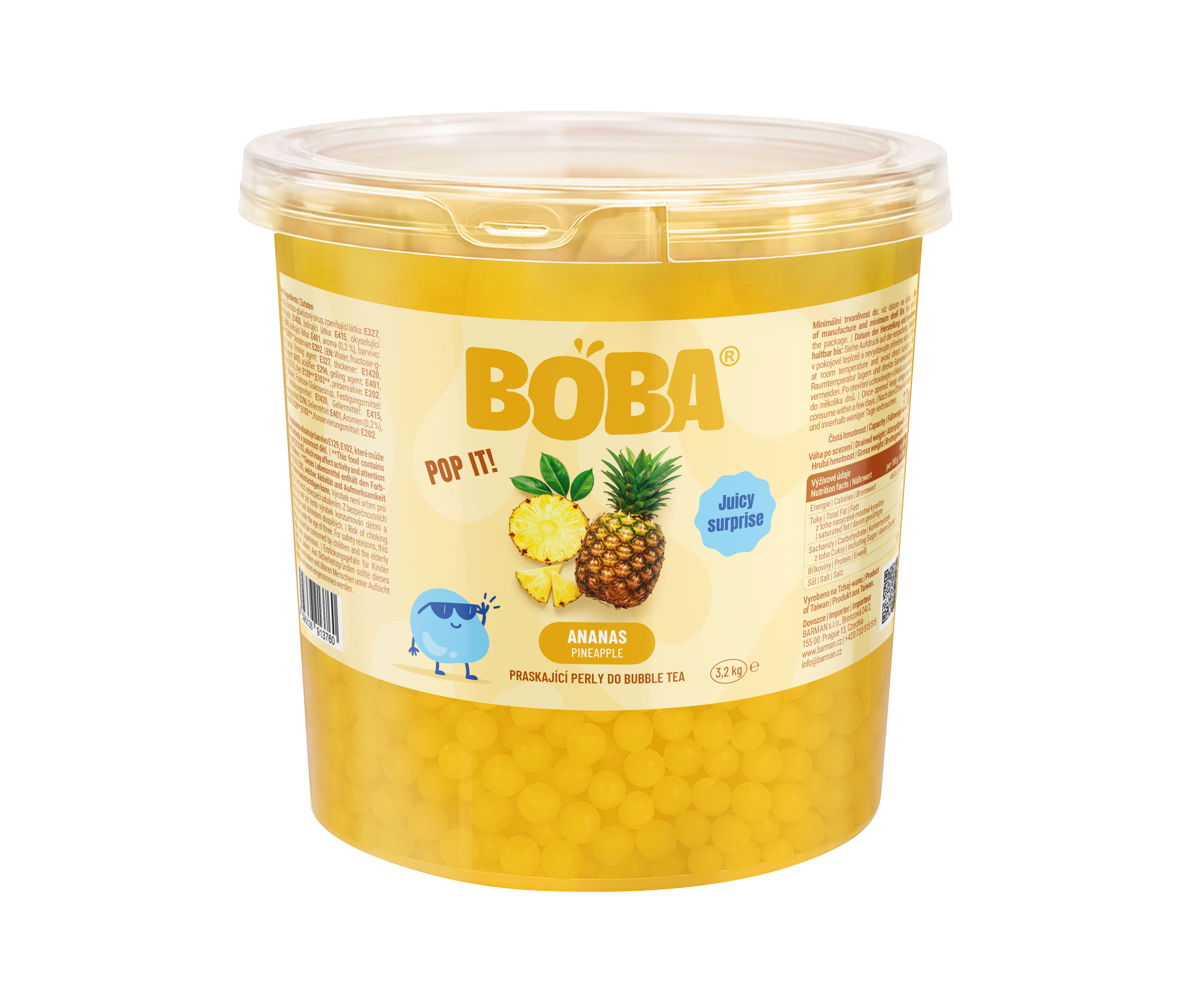 Boba Ananas kuličky do Bubble Tea 3,2 Kg