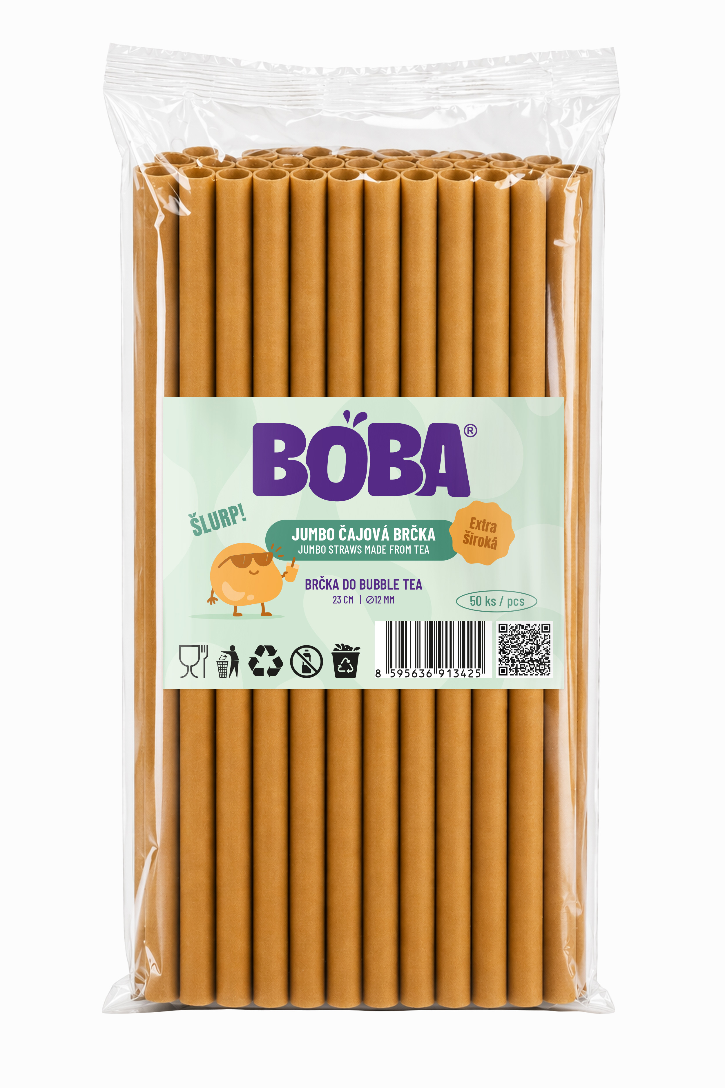 BOBA Jumbo brčka z čaje na bubble tea 50 ks