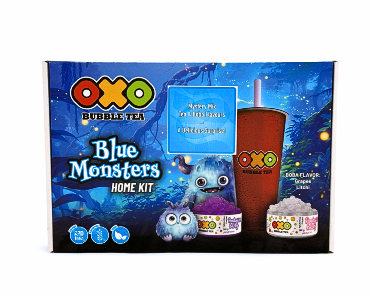 OXO Home Kit Blue Monster - bubble tea dárková sada 4 porce